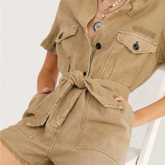 Free People Off The Beaten Path Short Romper - Picture 2 of 9